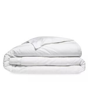 Matouk White Lowell 600 Thread Count Percale Full/Queen Duvet Cover